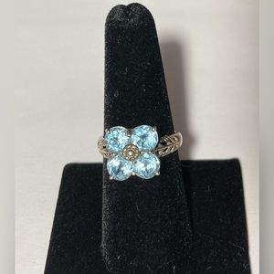 Vintage Sterling Silver Blue Topaz Ring